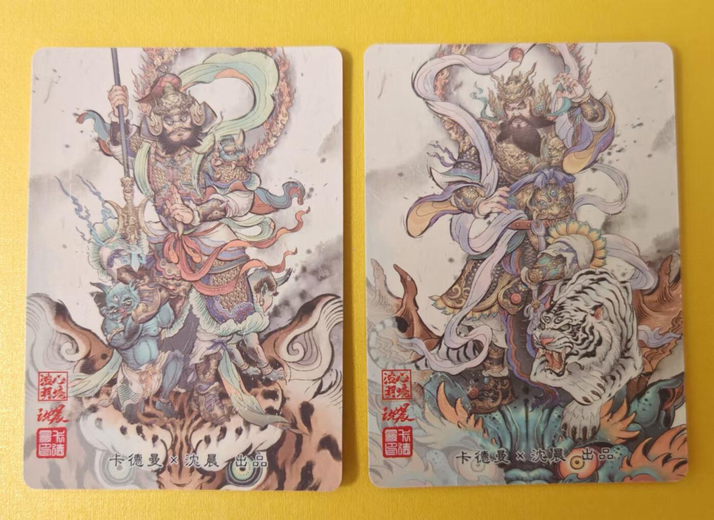 趣卡卡拍No.1期 【粗闪】卡德曼-沈晨诸神图鉴-门神神荼＆门神郁垒*2