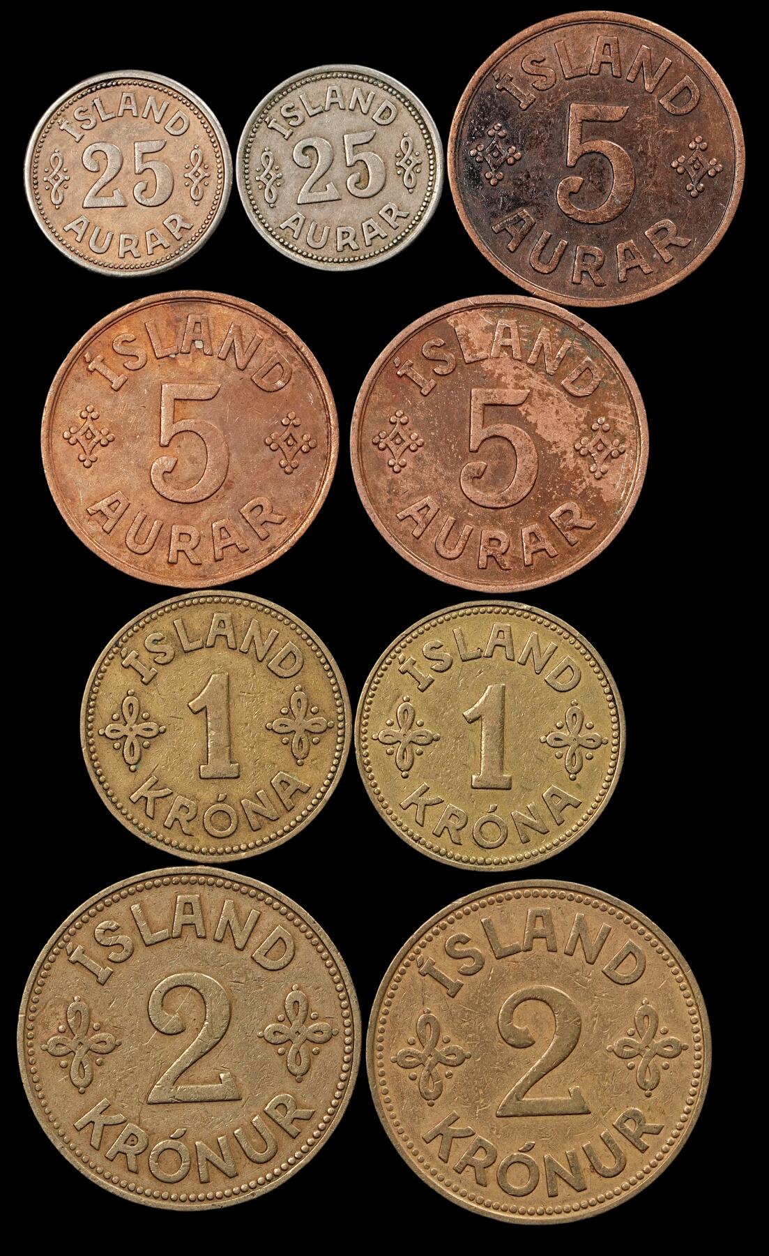 修遠堂世界钱币第五十一期 全场包邮 冰岛老币一组