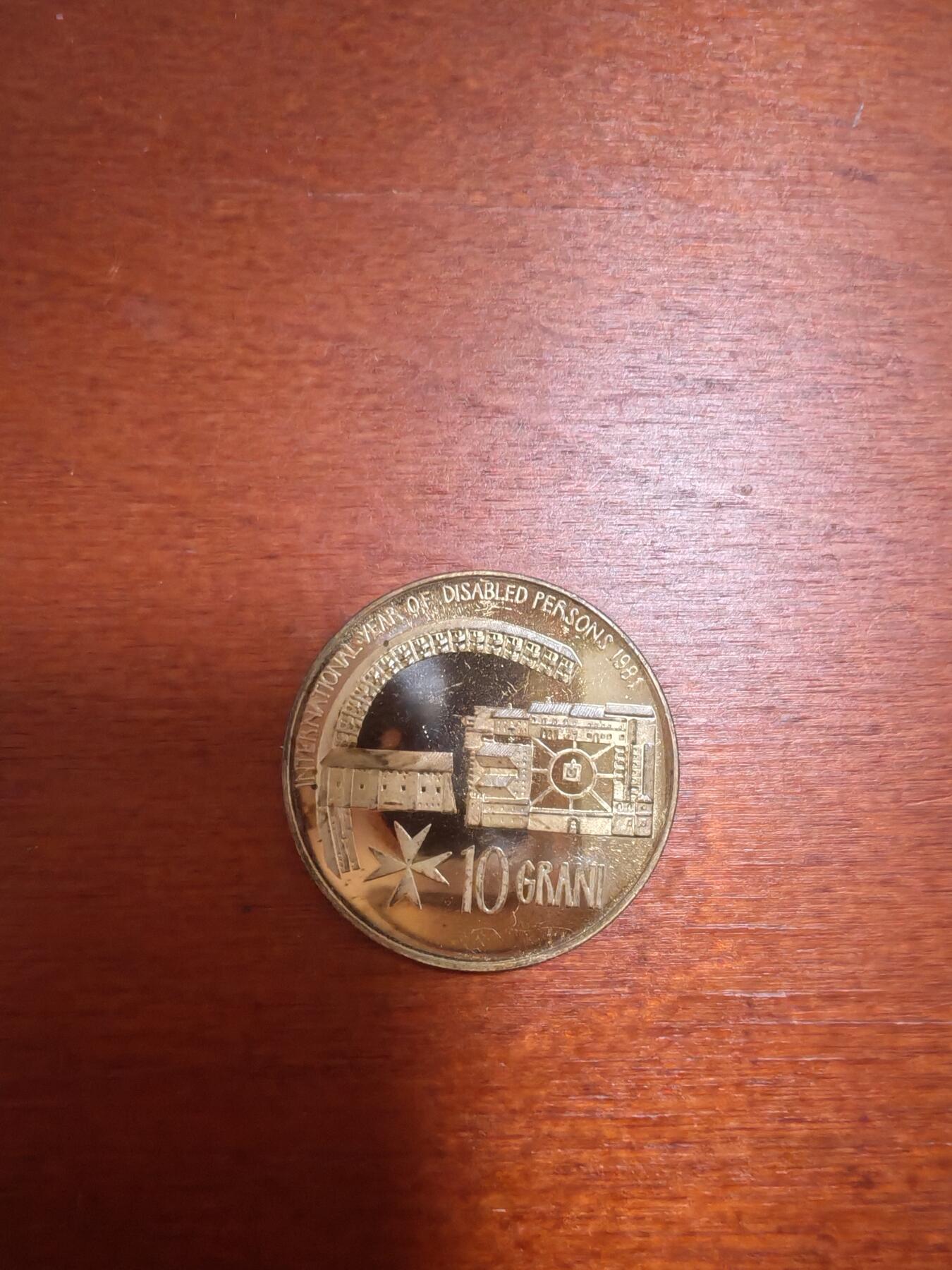 长老汇龙年精选第三十九场拍卖 1981马耳他国际残疾人年10格兰尼精制铜币，珍稀币，3000枚