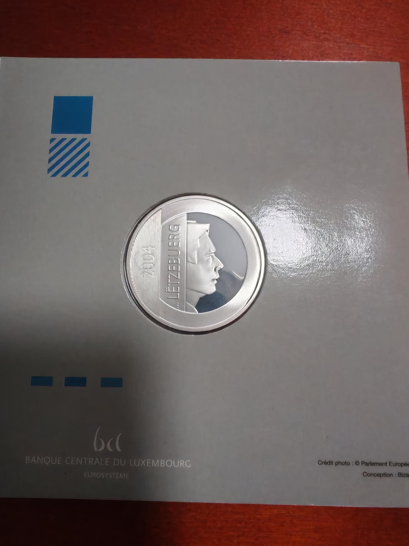 长老汇龙年精选第三十九场拍卖 2004卢森堡欧洲议会25欧元精制银币，卡装