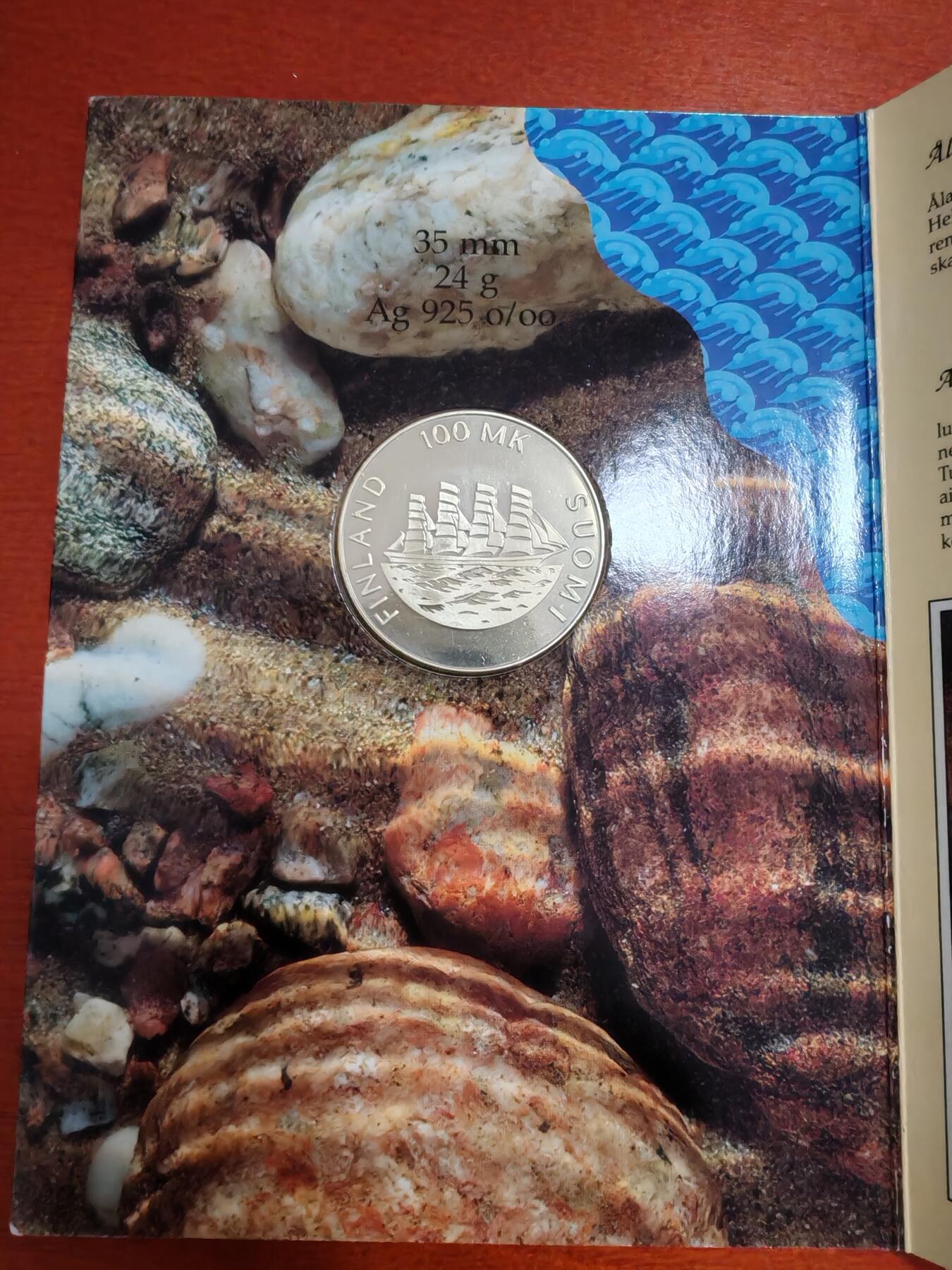 长老汇龙年精选第三十九场拍卖 1991芬兰奥兰德100马克精制银币，卡装