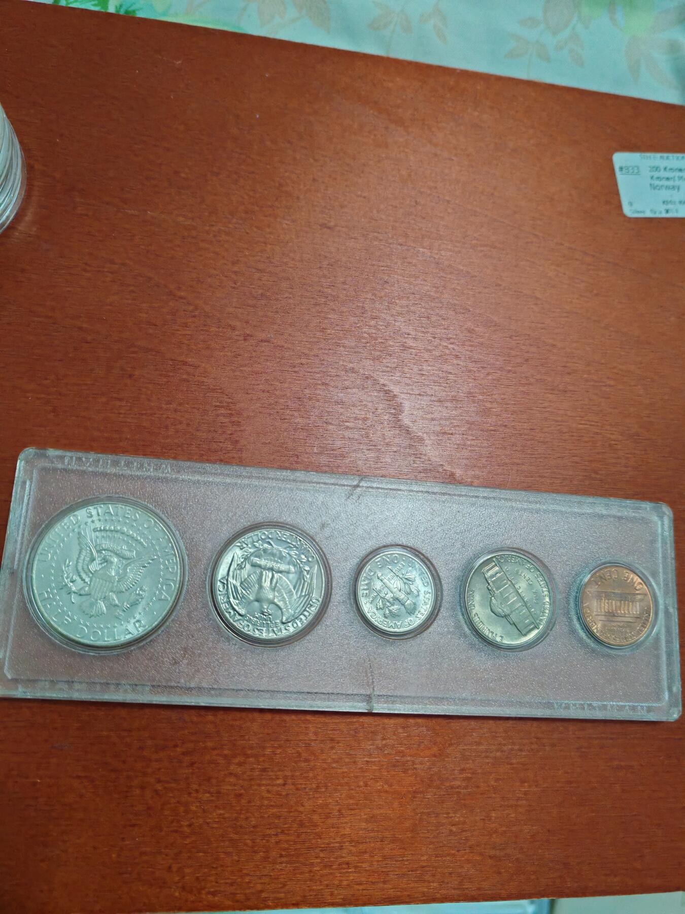 长老汇龙年精选第三十九场拍卖 1964美国5枚套币一组，含肯尼迪半圆银币1枚