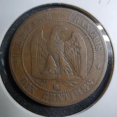 沼泽如烟--第573场 - 法国拿破仑三世1861年十分铜币