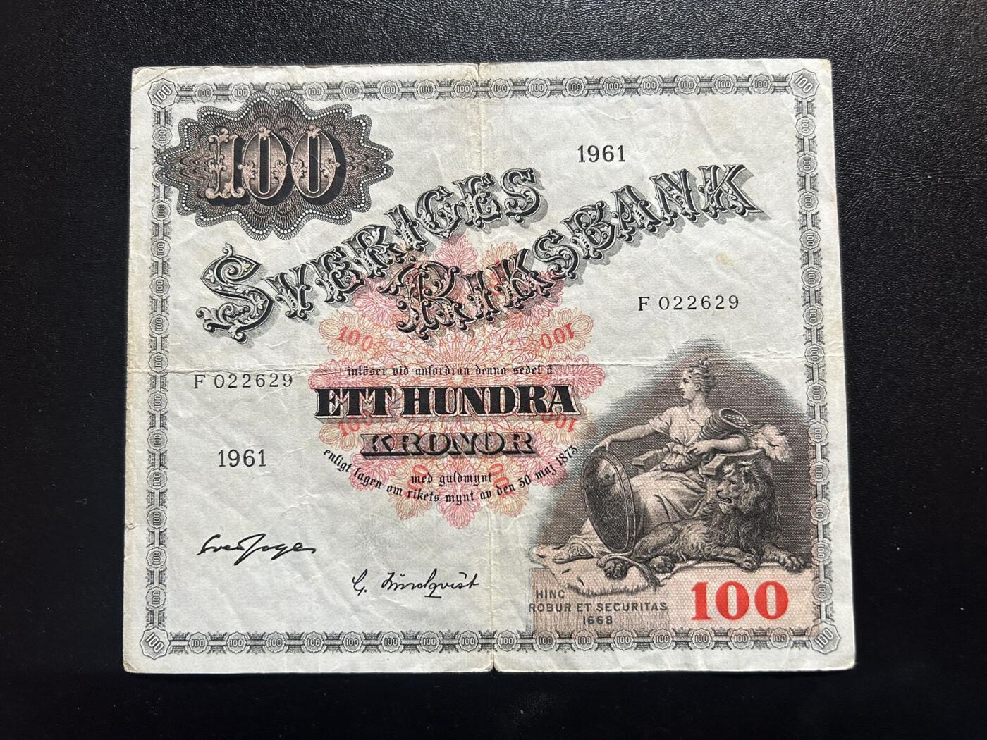收藏联盟Quantum Auction 第402期拍卖 @征集拍品 长期供货可享分佣福利  1961年瑞典100克朗 流通品如图详参