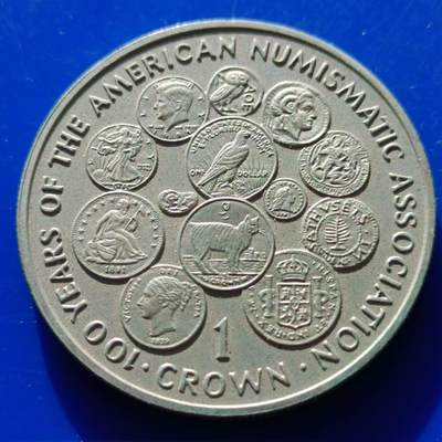 【淘币小摊】限时拍第五百三十六拍 克朗币邮币封专场 满百包邮 每日一拍 每周一统一发货 可预留两周 - 马恩岛1991年美国钱币协会百年克朗纪念币