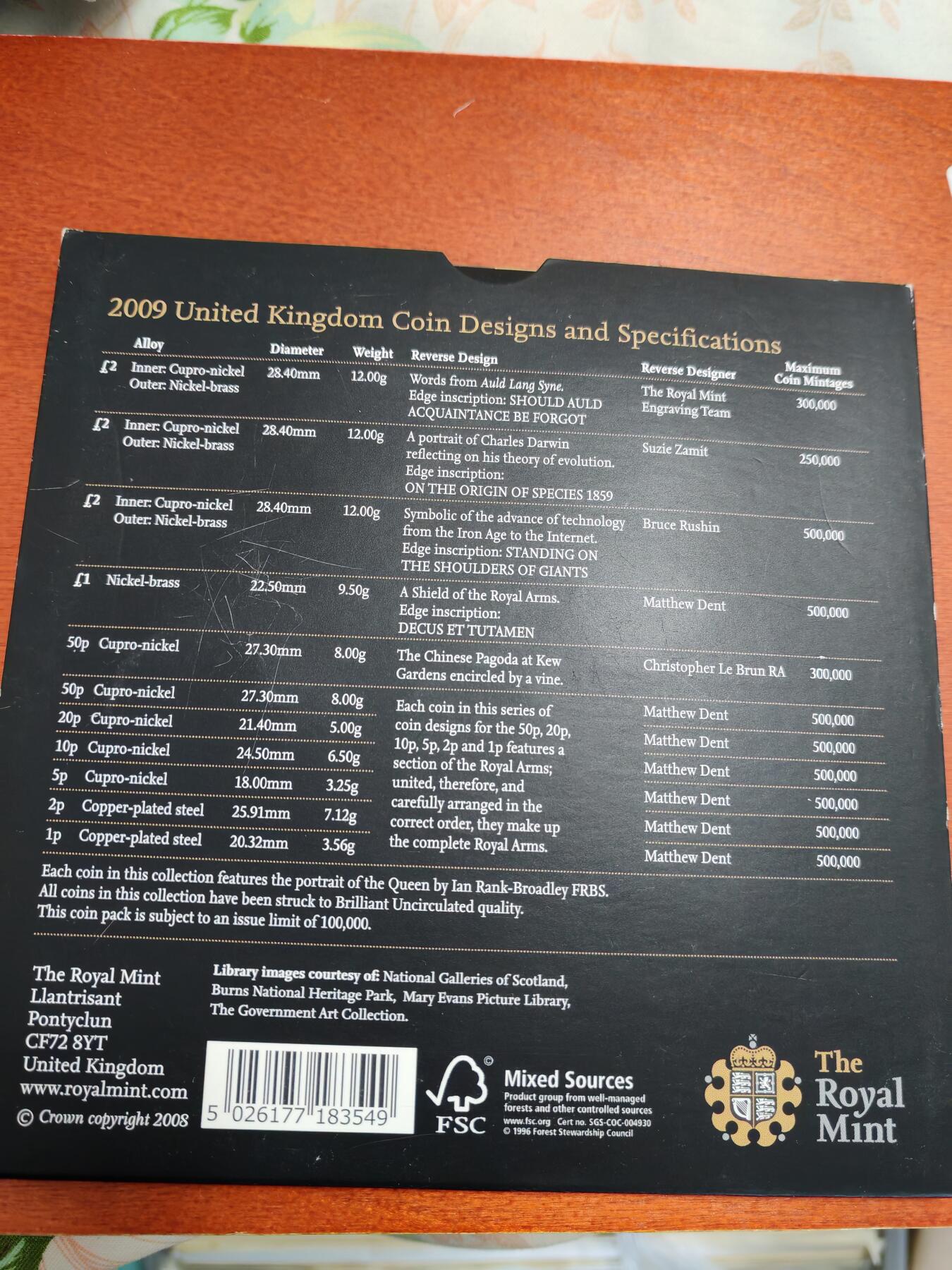 长老汇龙年精选第三十九场拍卖 2009英国11枚套币，含最稀缺的的邱园50便士，市场价3000元