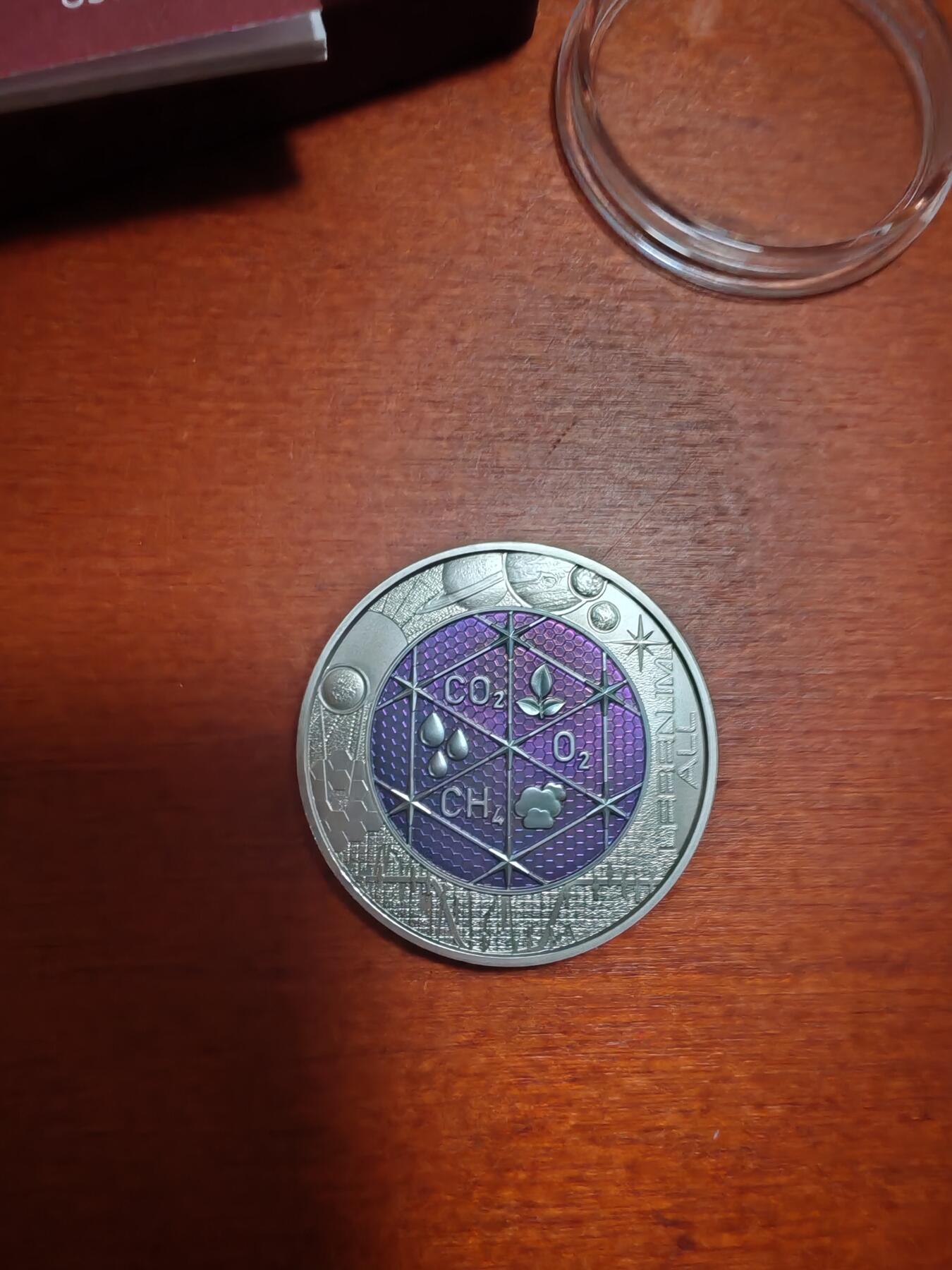 长老汇龙年精选第三十九场拍卖 2022奥地利外星人25欧元银铌双色币，盒证全