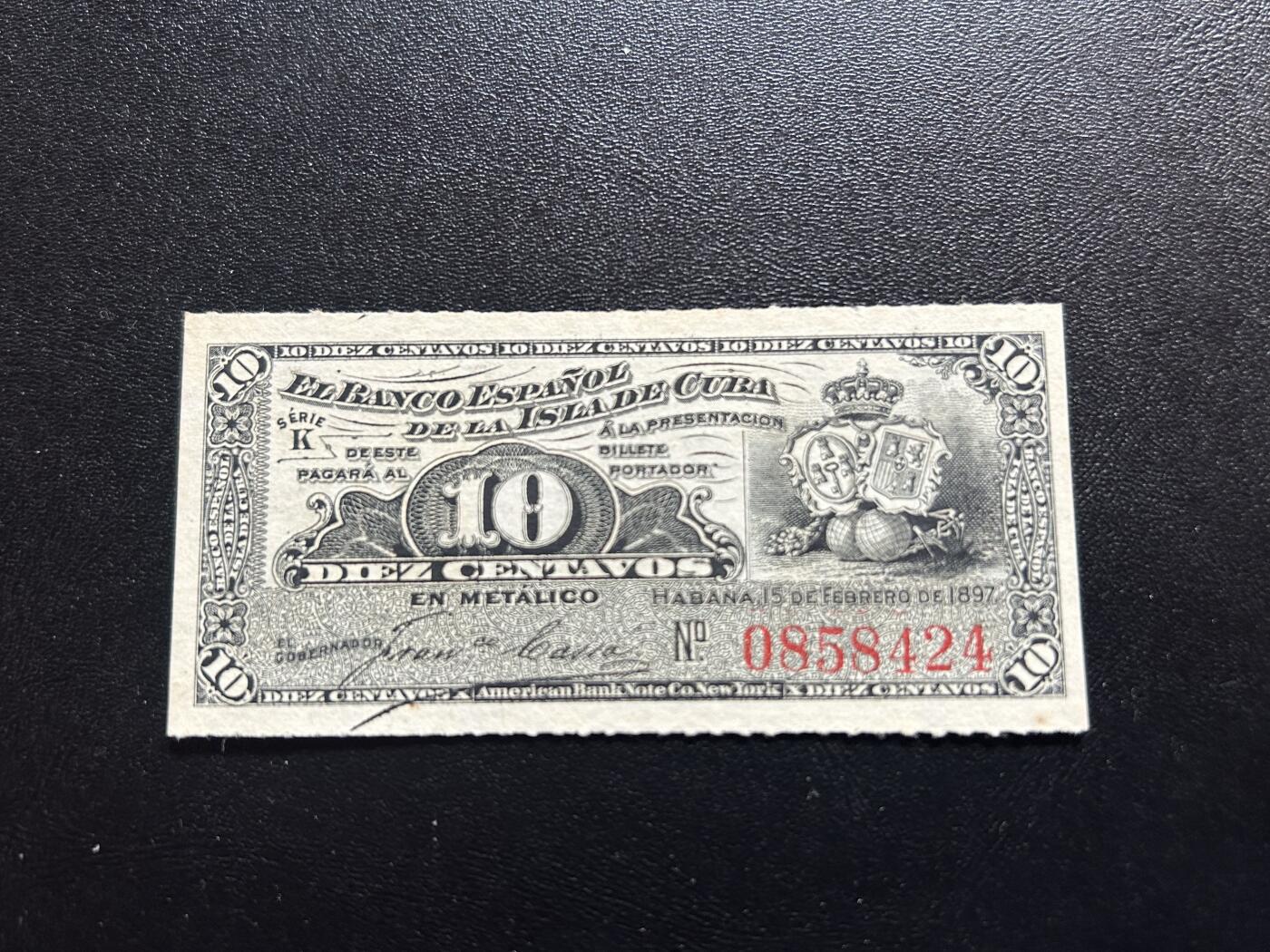 收藏联盟Quantum Auction 第402期拍卖 @征集拍品 长期供货可享分佣福利  1857年古巴10分 全新 UNC 美钞公司作品 全新 UNC