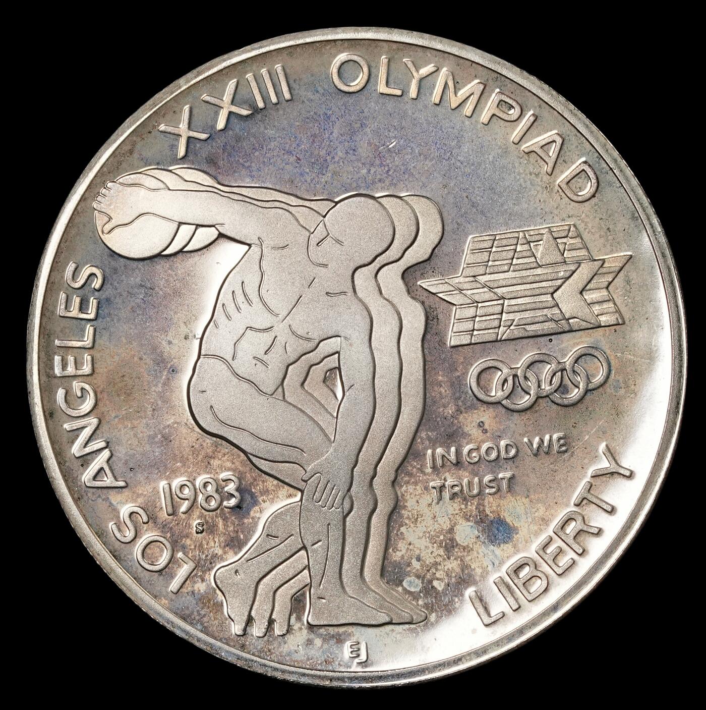 修遠堂世界钱币第五十一期 全场包邮 1983年洛杉矶奥运会1美元精制银币 26.73g，90%银 带原始包装 已开封