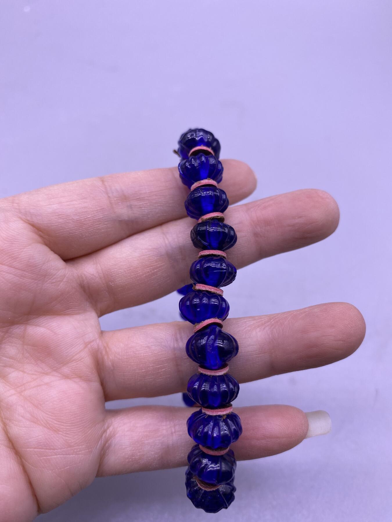老琉璃瓜棱珠手串，尺寸1厘米，品相如图，168包快递