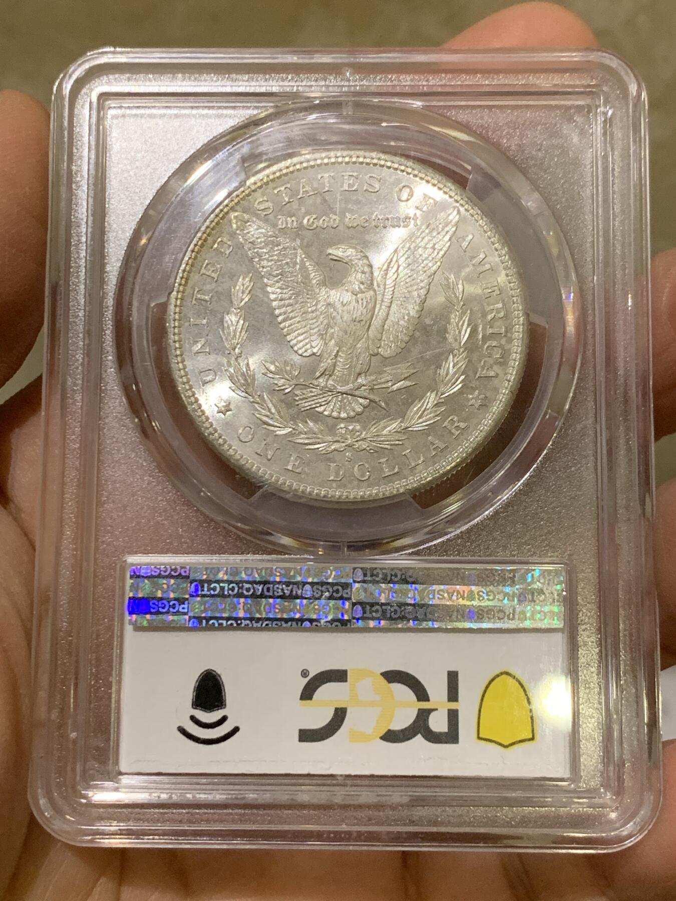 《竞宝斋》第341场 周日，周一，2场连拍 （全场包邮） PCGS MS65 美国1881-S摩根壹圆银币