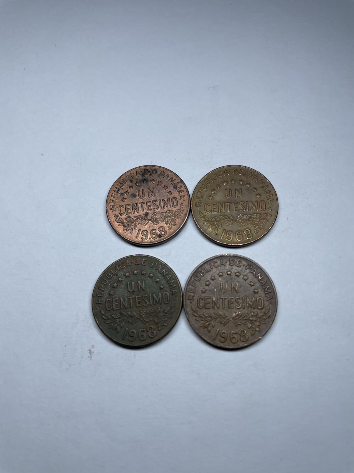 每日一拍，2024年集古藏今外币拍卖第十九期-第8场—（总第188拍），可以寄存60天，满160元包邮。 1968年巴拿马一分4枚