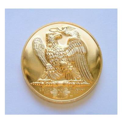 法国纪念1814年 拿破仑战争+雄鹰高浮雕精制大镀金章 40MM 法国纪念1814年 拿破仑战争+雄鹰高浮雕精制大镀金章 40MM