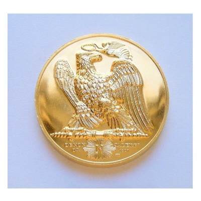 法国纪念1804年 拿破仑战争+雄鹰高浮雕精制大镀金章 40MM 法国纪念1804年 拿破仑战争+雄鹰高浮雕精制大镀金章 40MM