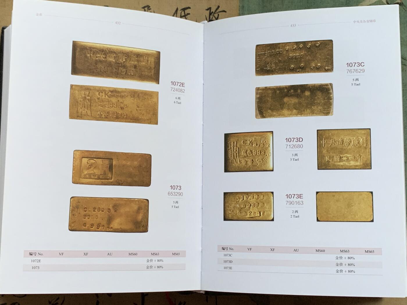 《竞宝斋》第341场 周日，周一，2场连拍 （全场包邮） 中国近代机制金银币目录 厚达452页