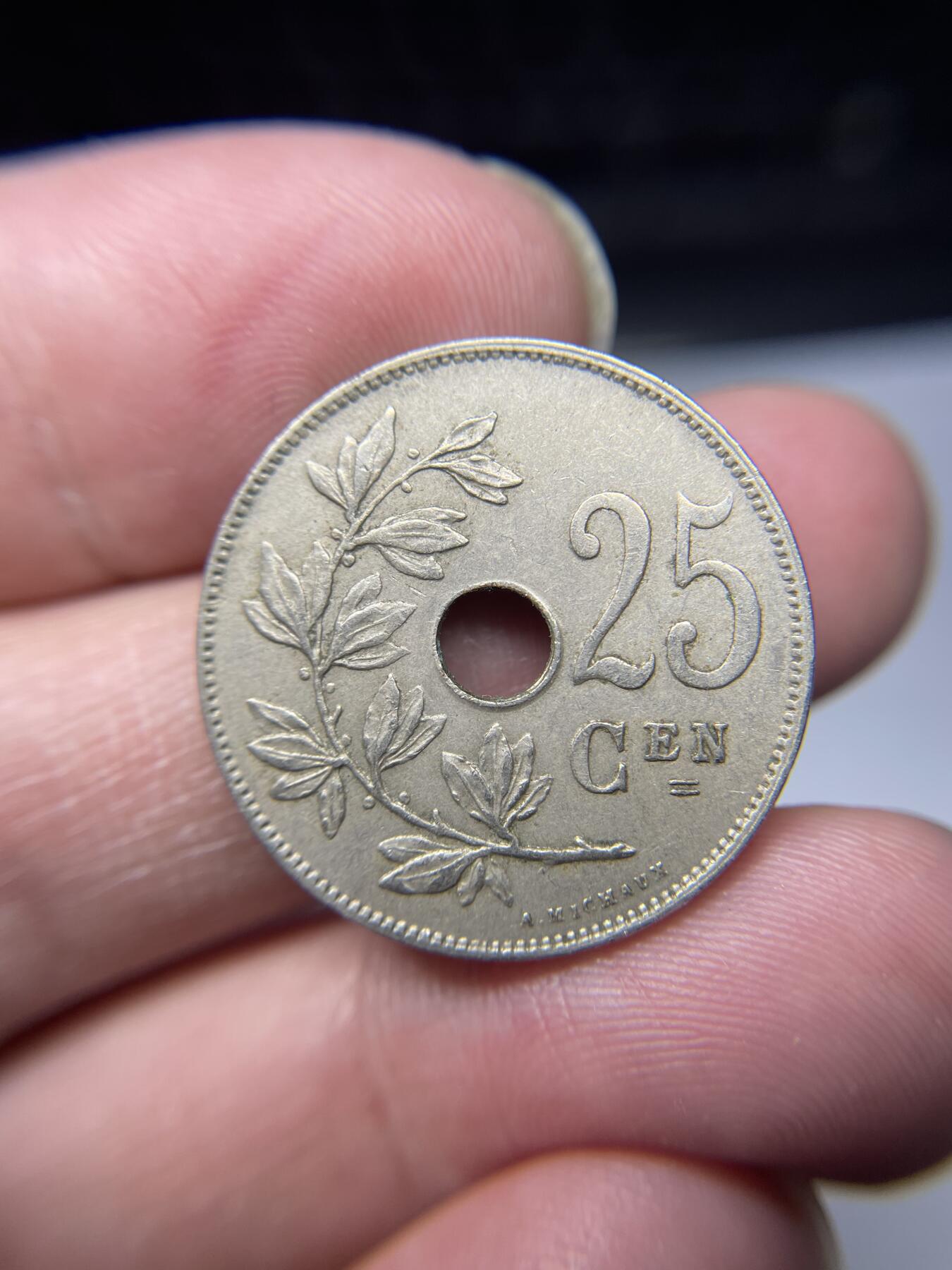 每日一拍，2024年集古藏今外币拍卖第十九期-第8场—（总第188拍），可以寄存60天，满160元包邮。 1921年比利时25分
