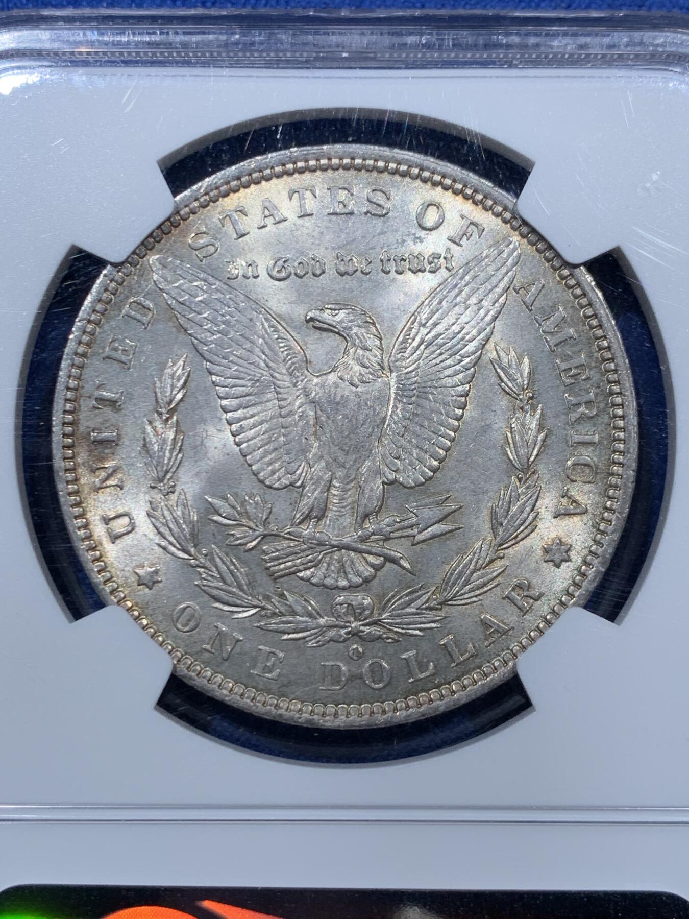 《竞宝斋》第341场 周日，周一，2场连拍 （全场包邮） NGC MS64 美国 1885年 1美元 摩根 银币 漂亮环彩包浆