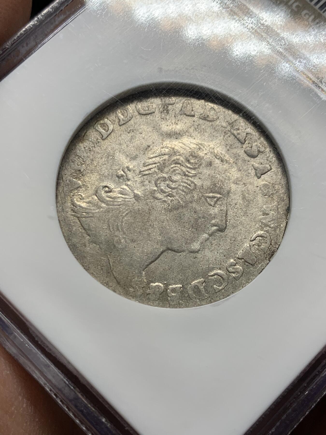 《竞宝斋》第341场 周日，周一，2场连拍 （全场包邮） NGC AU55 德国1758年安哈特8格鲁申