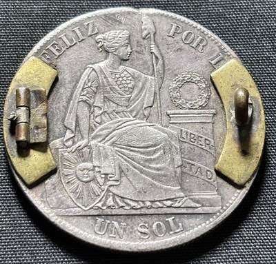 文馨钱币收藏第 202 场，少量皇室大铜章，套册纪念币，古铜币 - 1882 年秘鲁 1 索尔大银币