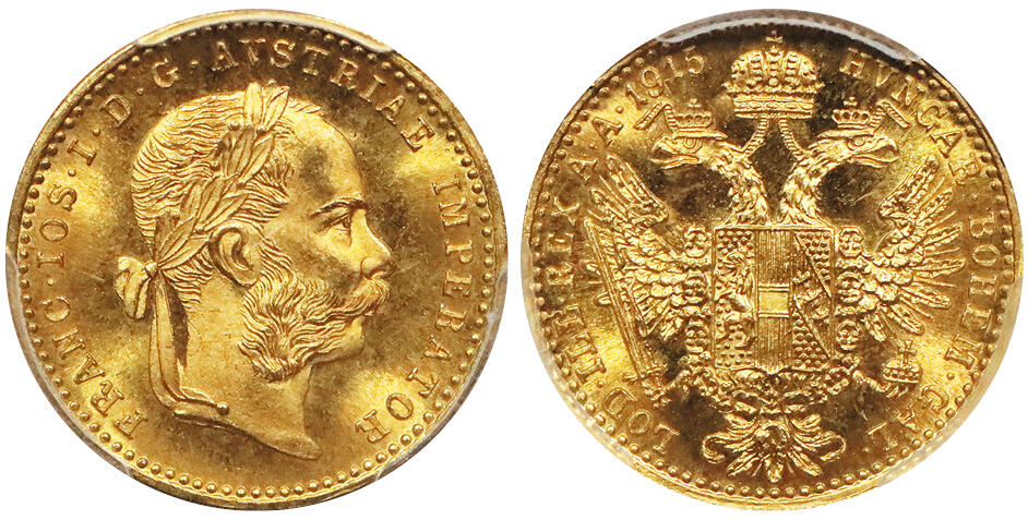 北京阿城哥拍卖2024年秋季拍卖会 1915奥匈帝国杜卡特金币一枚，PCGS MS66
