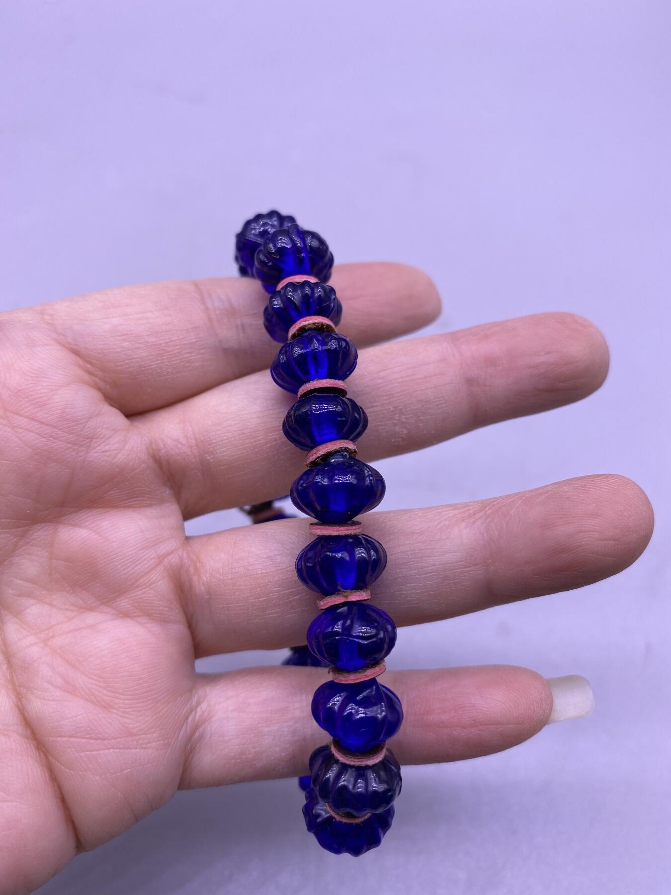 老琉璃瓜棱珠手串，尺寸1厘米，品相如图，168包快递