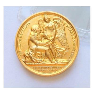 法国纪念1815年拿破仑流放+雄鹰高浮雕精制大镀金章 40MM - 法国纪念1815年拿破仑流放+雄鹰高浮雕精制大镀金章 40MM