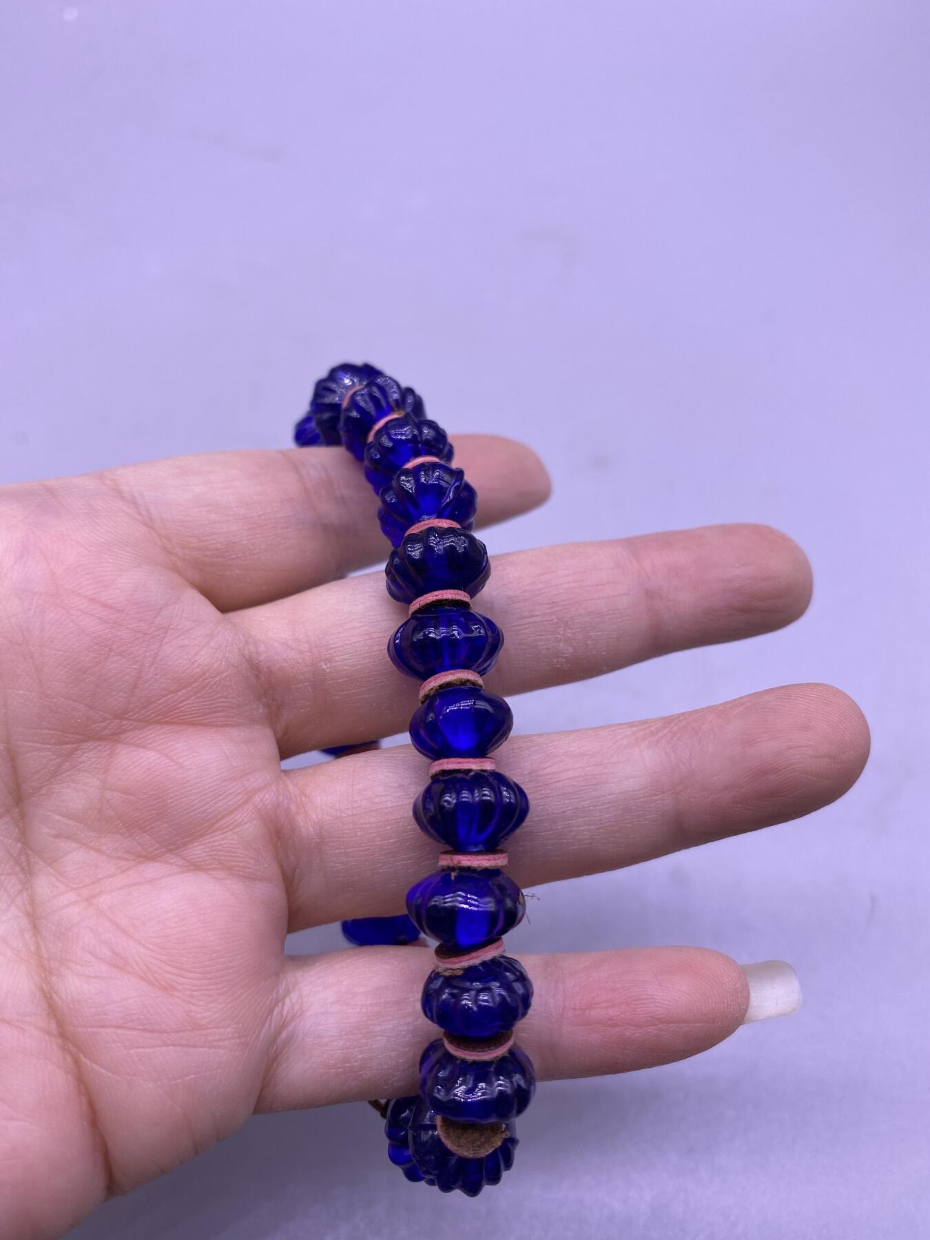 老琉璃瓜棱珠手串，尺寸1厘米，品相如图，168包快递