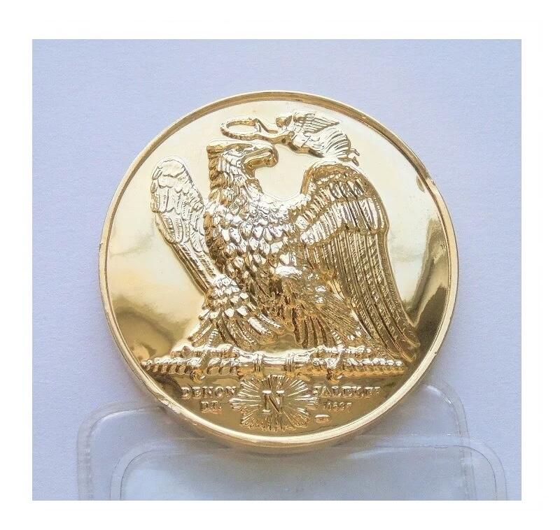 法国纪念1806年拿破仑战争+雄鹰高浮雕精制大镀金章 40MM