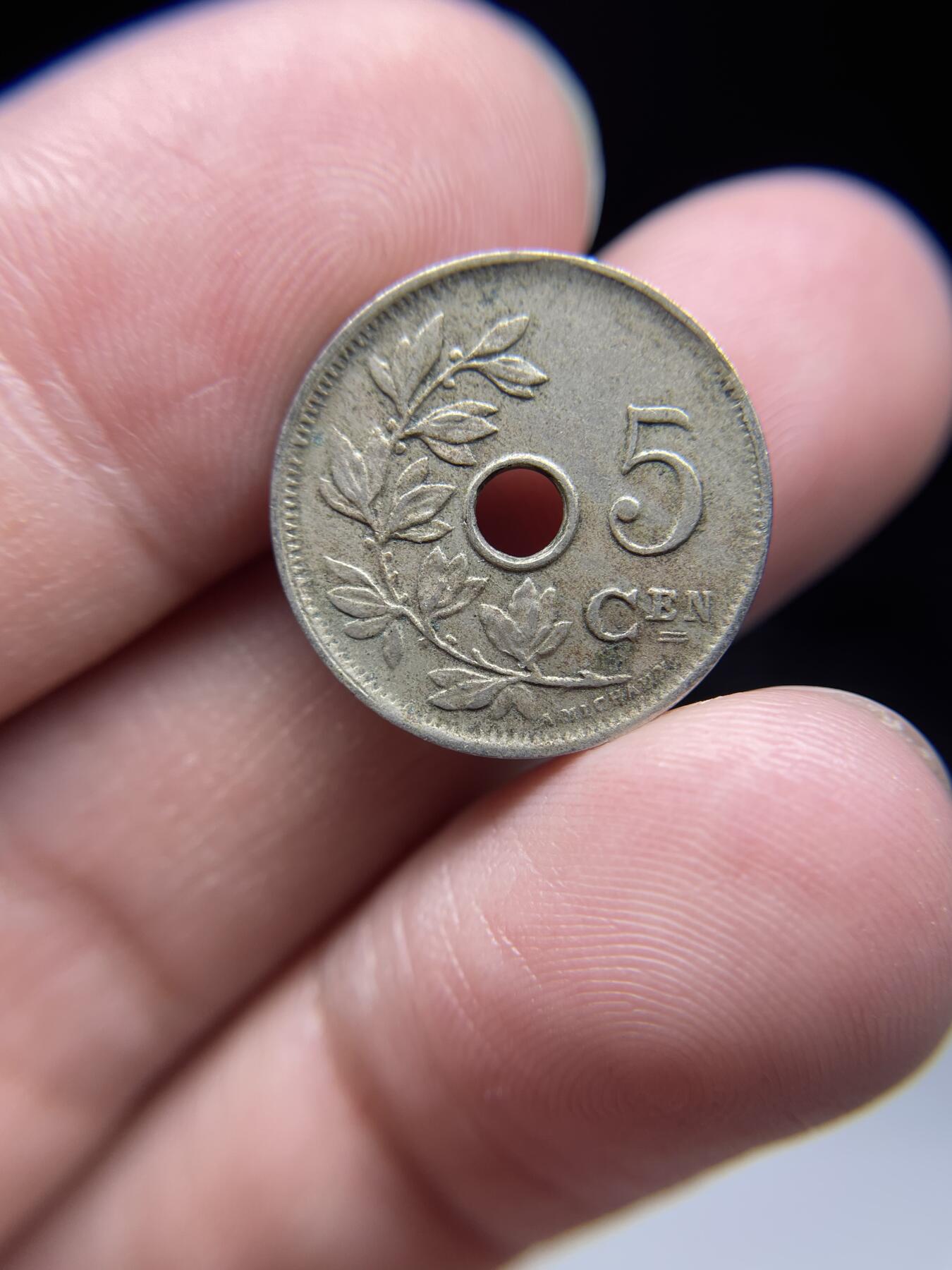 每日一拍，2024年集古藏今外币拍卖第十九期-第8场—（总第188拍），可以寄存60天，满160元包邮。 1910年比利时5分