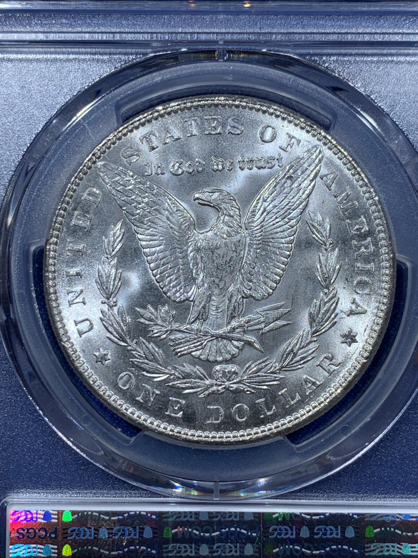 《竞宝斋》第341场 周日，周一，2场连拍 （全场包邮） PCGS MS63 美国1888年摩根女神1美元银币 卷拆品 少见吉祥年份 币面状态极佳