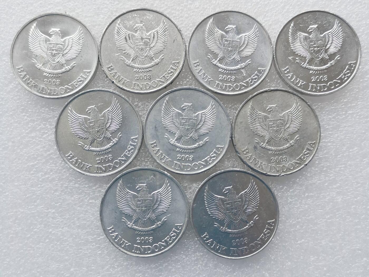 第一海外回流一元起拍收藏 散集专场. 第156期 印度尼西亚200卢比铝币 9枚