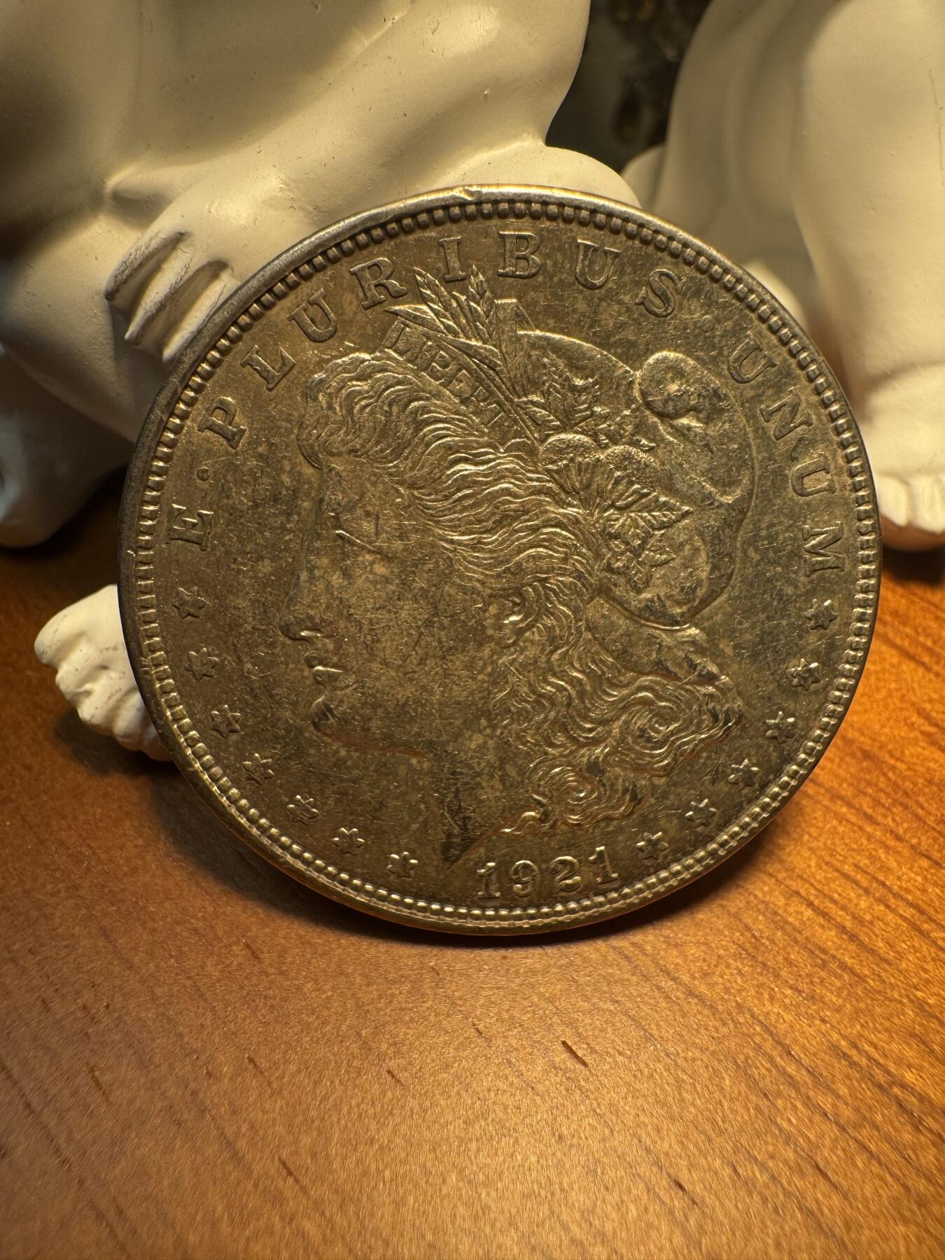 “一元初始，万象更新”新年新铺开张 全场免押0佣金 1921年摩根，少见D版，微弱转光，细节清晰