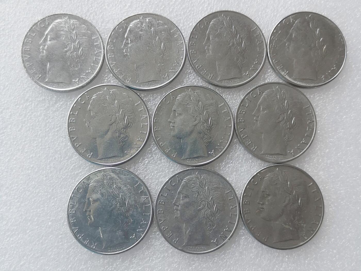 第一海外回流一元起拍收藏 散集专场. 第156期 意大利100里拉不锈钢硬币 10枚