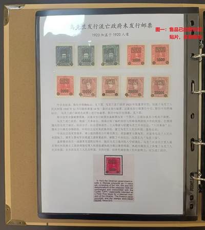 各国首次发行 —— 乌克兰流亡政府，少见未发行票加盖票，1923年加盖于乌克兰人民共和国1920年未发行邮票人像图案，新十枚  （店内编号133） - 各国首次发行 —— 乌克兰流亡政府，少见未发行票加盖票，1923年加盖于乌克兰人民共和国1920年未发行邮票人像图案，新十枚  （店内编号133）
