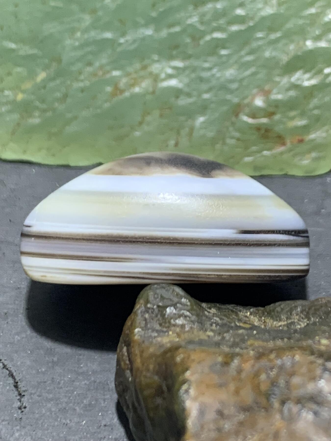 风化纹药师玛瑙随形羊眼板珠一个