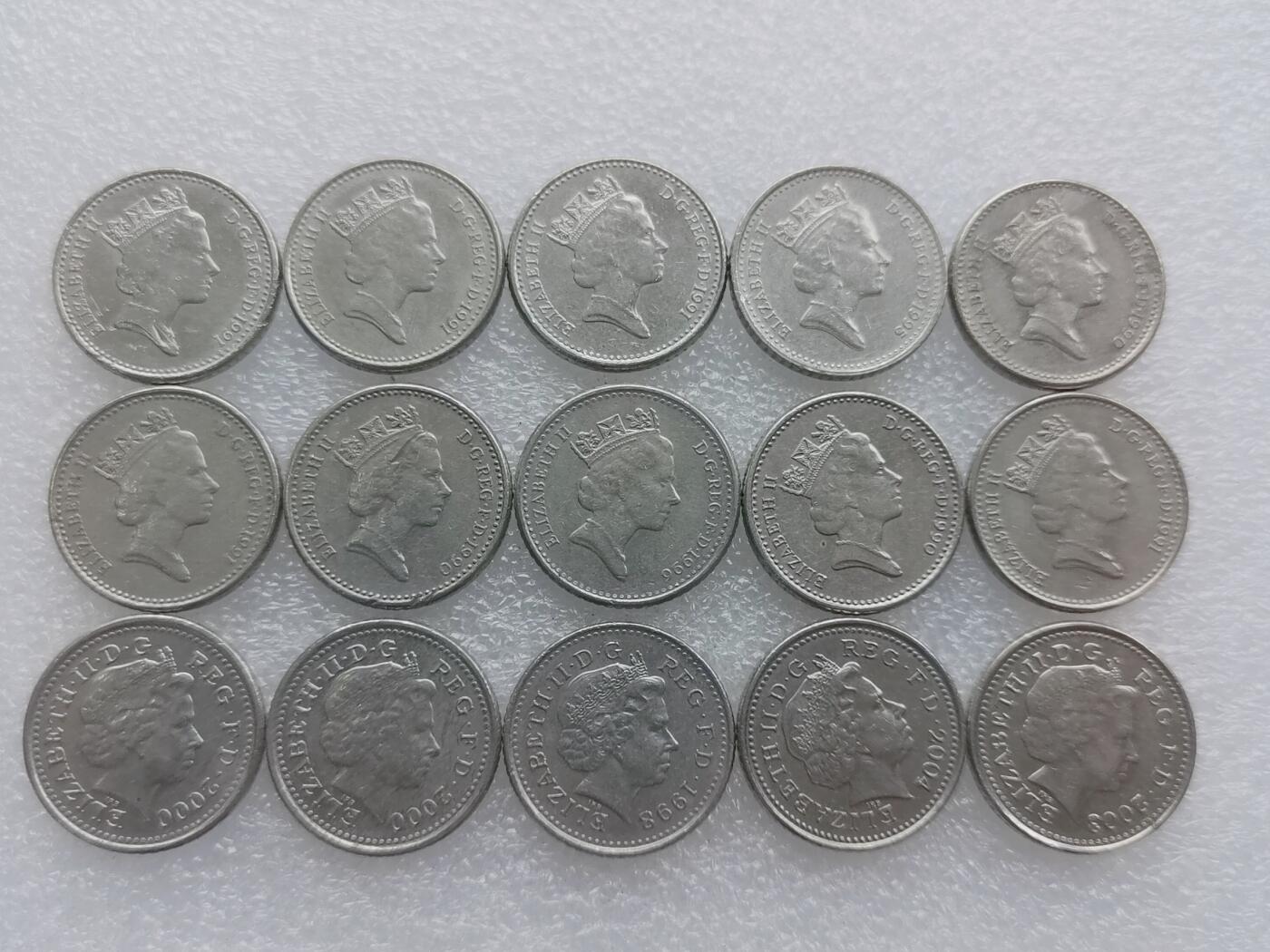 第一海外回流一元起拍收藏 散集专场. 第156期 英国5便士 小版 15枚