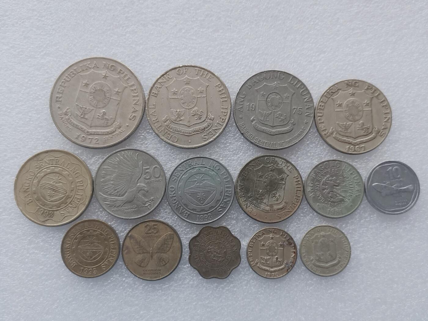 第一海外回流一元起拍收藏 散集专场. 第156期 菲律宾硬币15枚 无重复