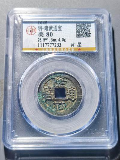 PCAI钱币25-139钱币徽章专场 - 明 隆武通宝 背上星