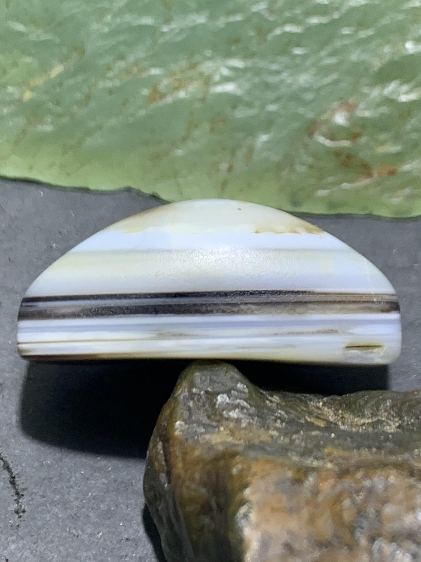 风化纹药师玛瑙随形羊眼板珠一个