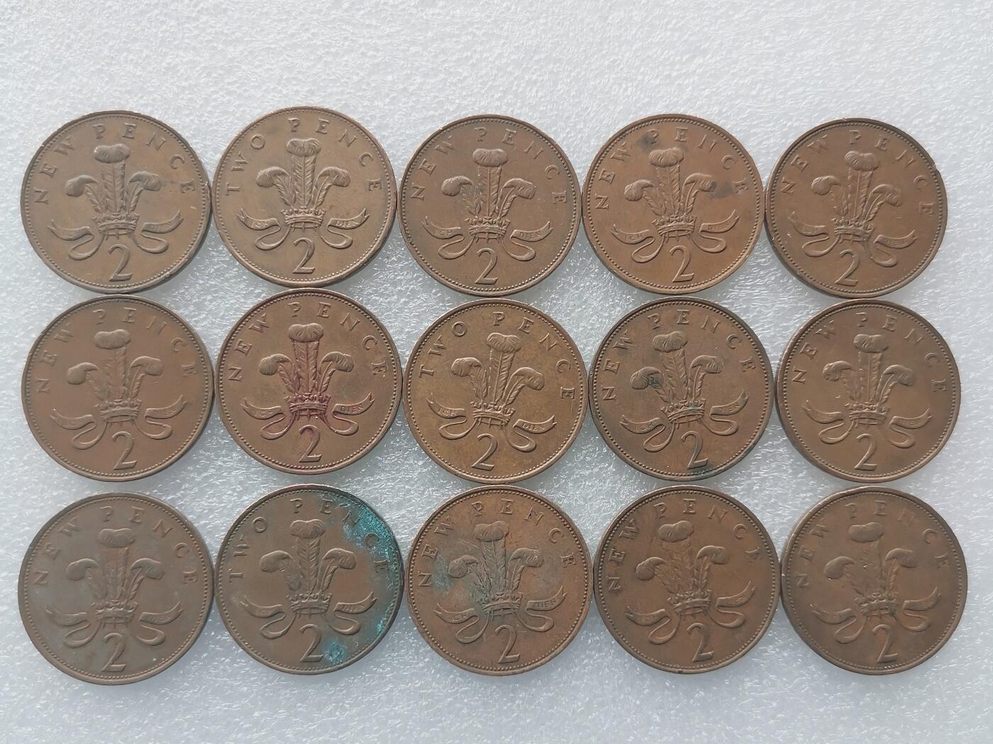 第一海外回流一元起拍收藏 散集专场. 第156期 英国2便士 15枚