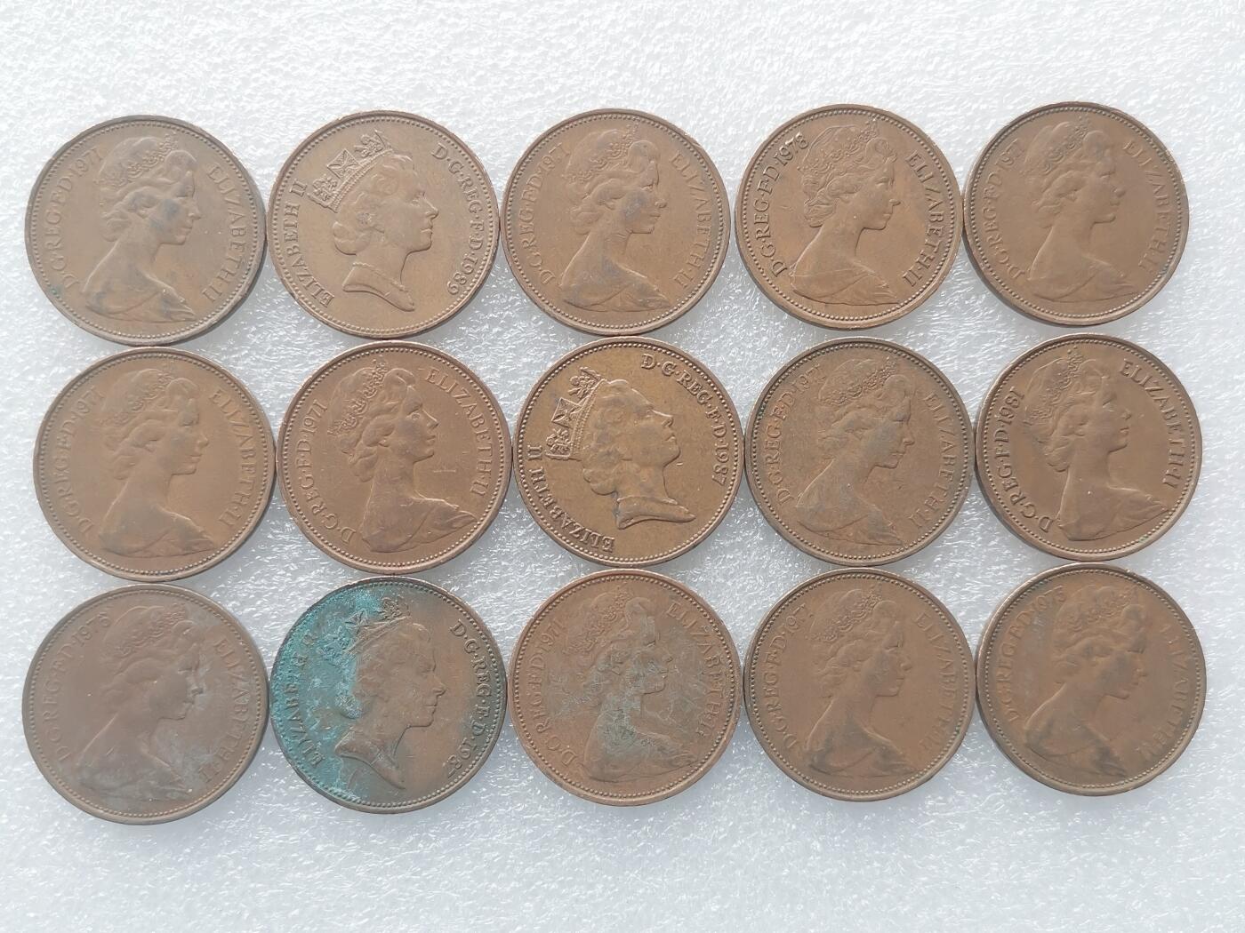 第一海外回流一元起拍收藏 散集专场. 第156期 英国2便士 15枚