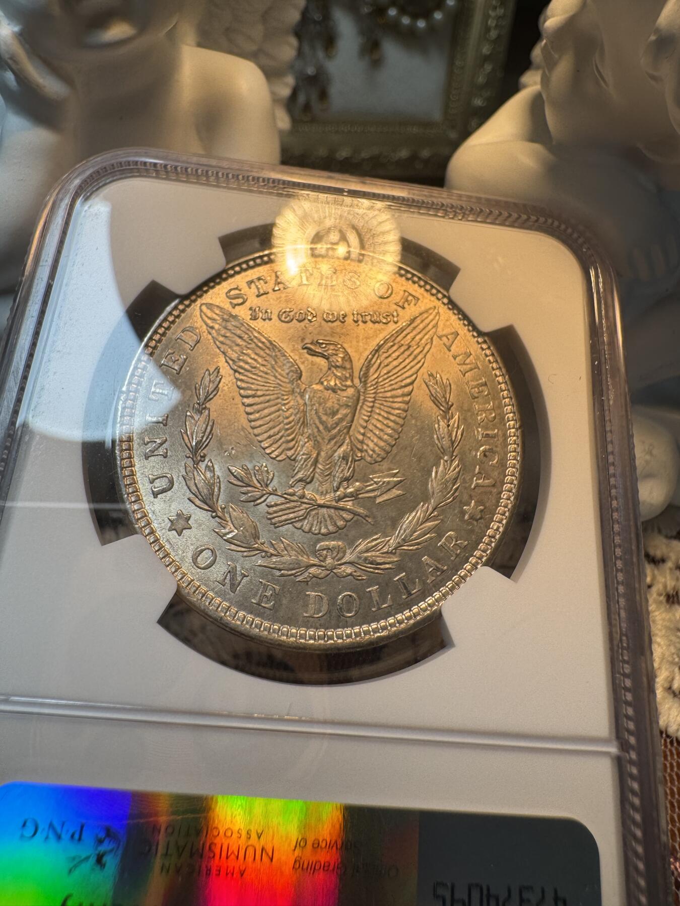 “一元初始，万象更新”新年新铺开张 全场免押0佣金 NGC MS63 1921年摩根 绝美淡金色包浆