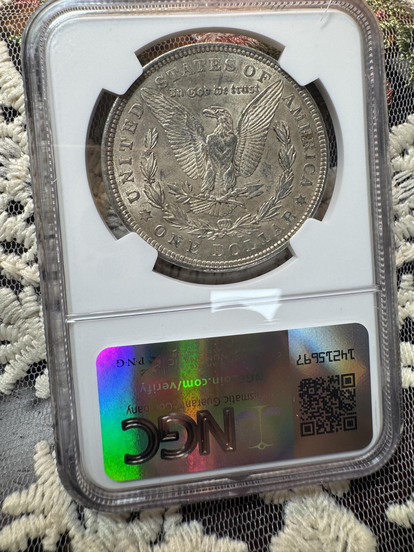 “一元初始，万象更新”新年新铺开张 全场免押0佣金 NGC MS61 1921年摩根 淡金色黄油包浆