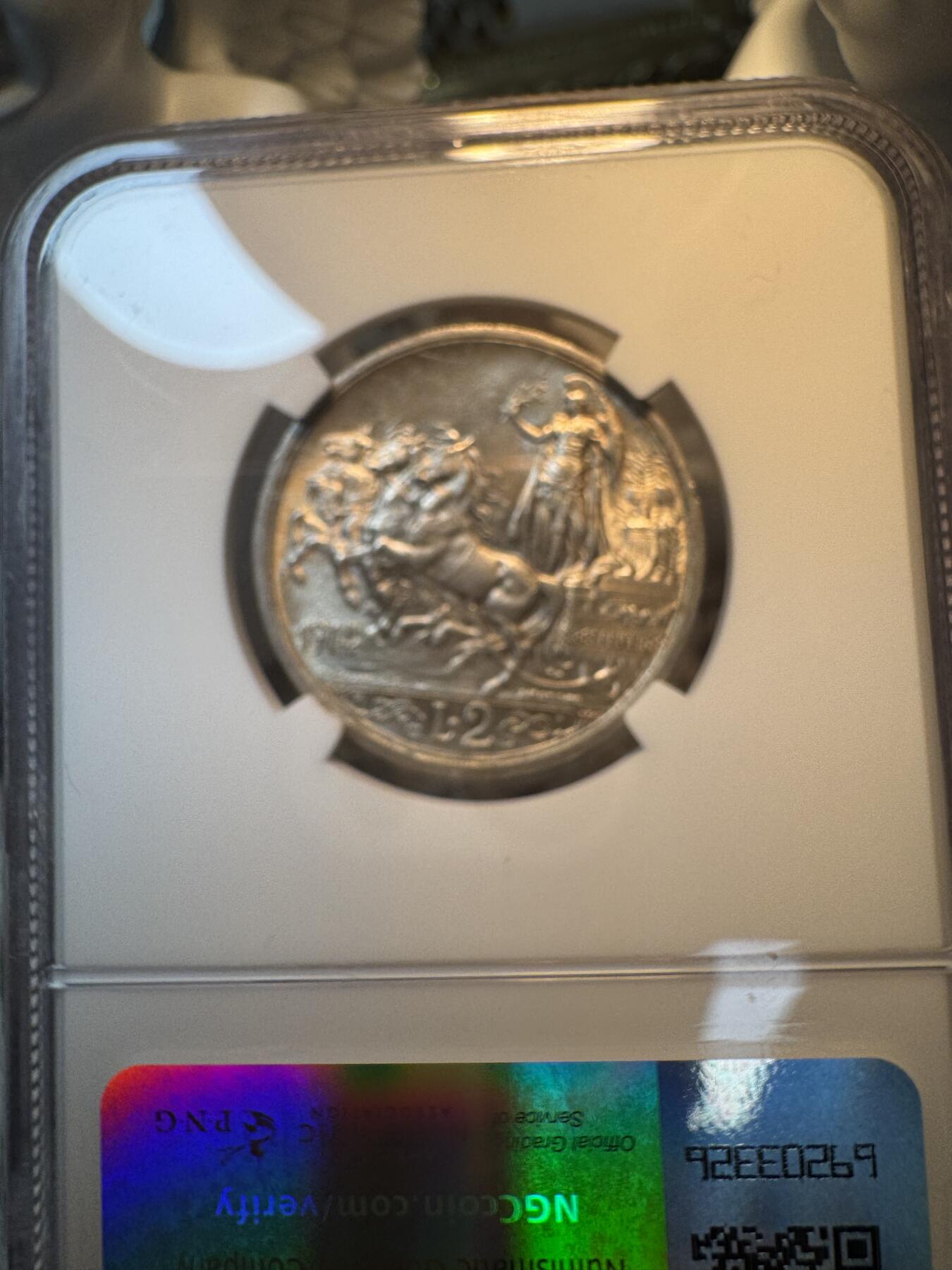 “一元初始，万象更新”新年新铺开张 全场免押0佣金 NGC MS63 1914R年意大利马车2里拉