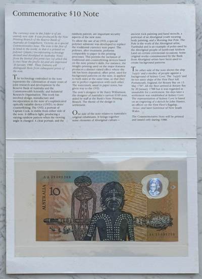 2026第3场（总第230期）：精品测试钞、外钞综合场 - 尾冠AA23 澳大利亚“移民200周年”10元塑料纪念钞册装UNC（全程无47）