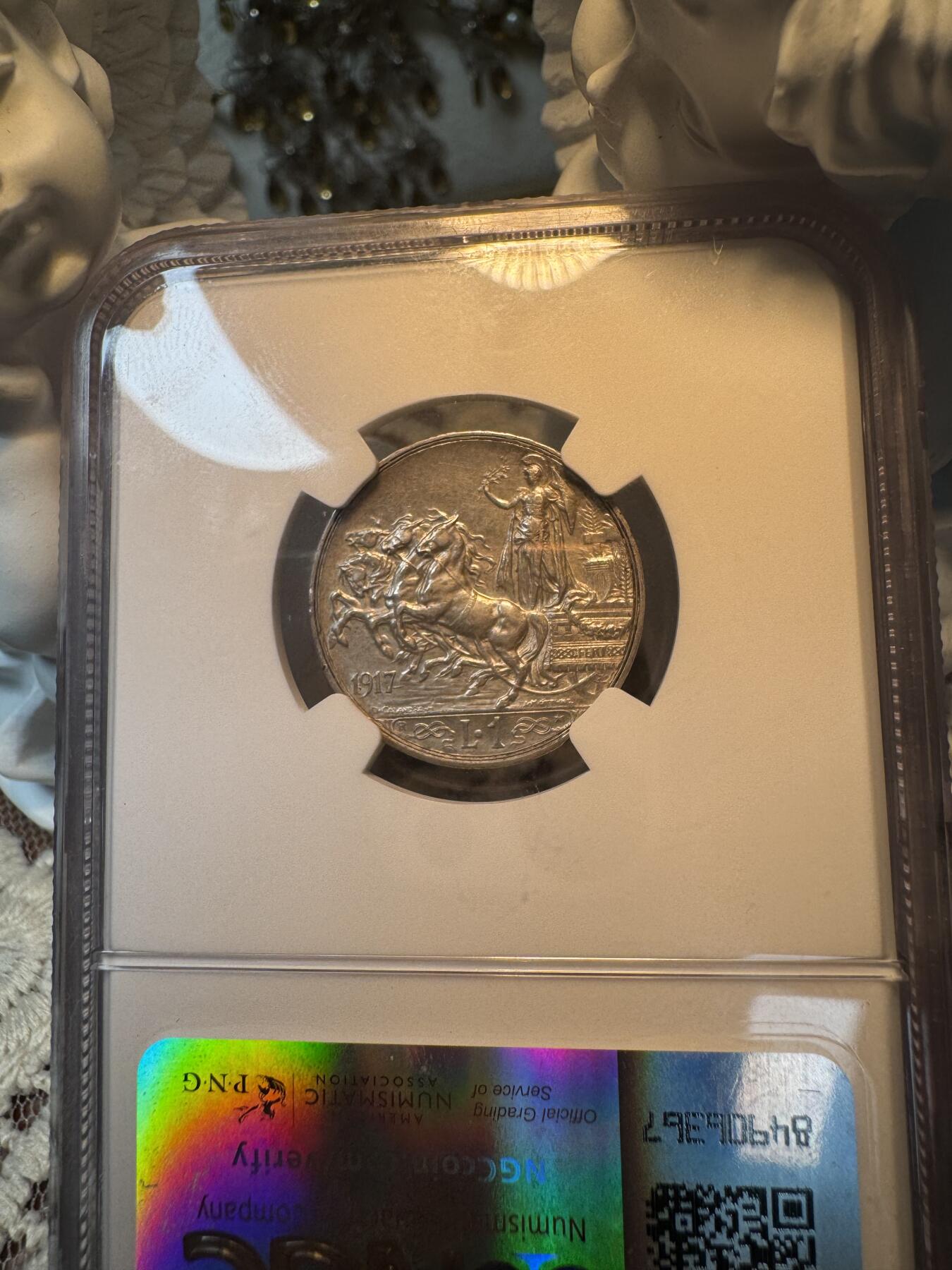 “一元初始，万象更新”新年新铺开张 全场免押0佣金 NGC AU58 1917年意大利马车里拉