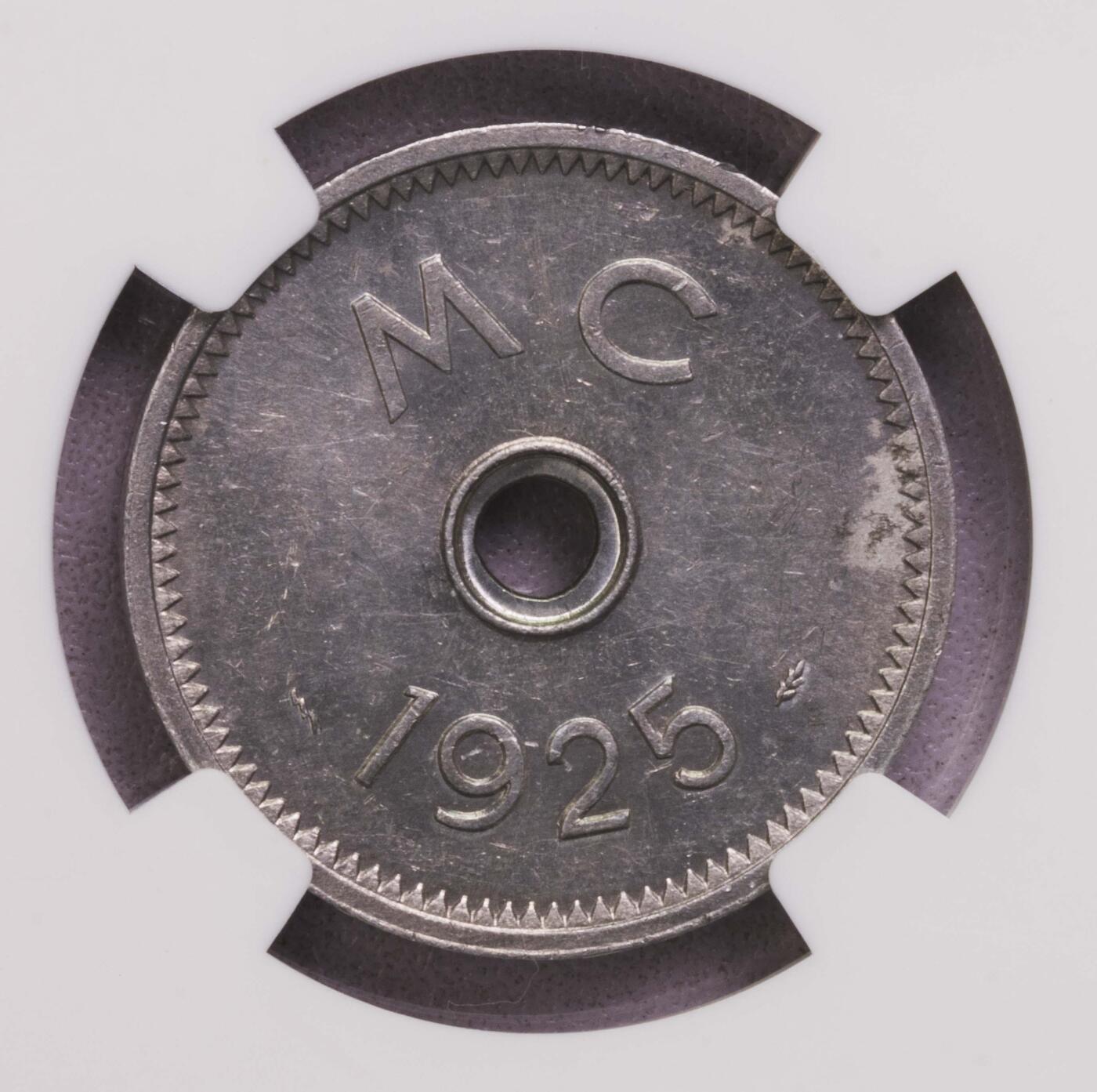 NGC/PCGS-MS62/63 1925/6法属赤道非洲大象和豹子代用币