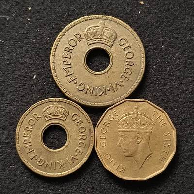 0起1加再包邮-纯粹捡漏拍-387银币散币场 - 斐济各年份乔治六世3枚套币