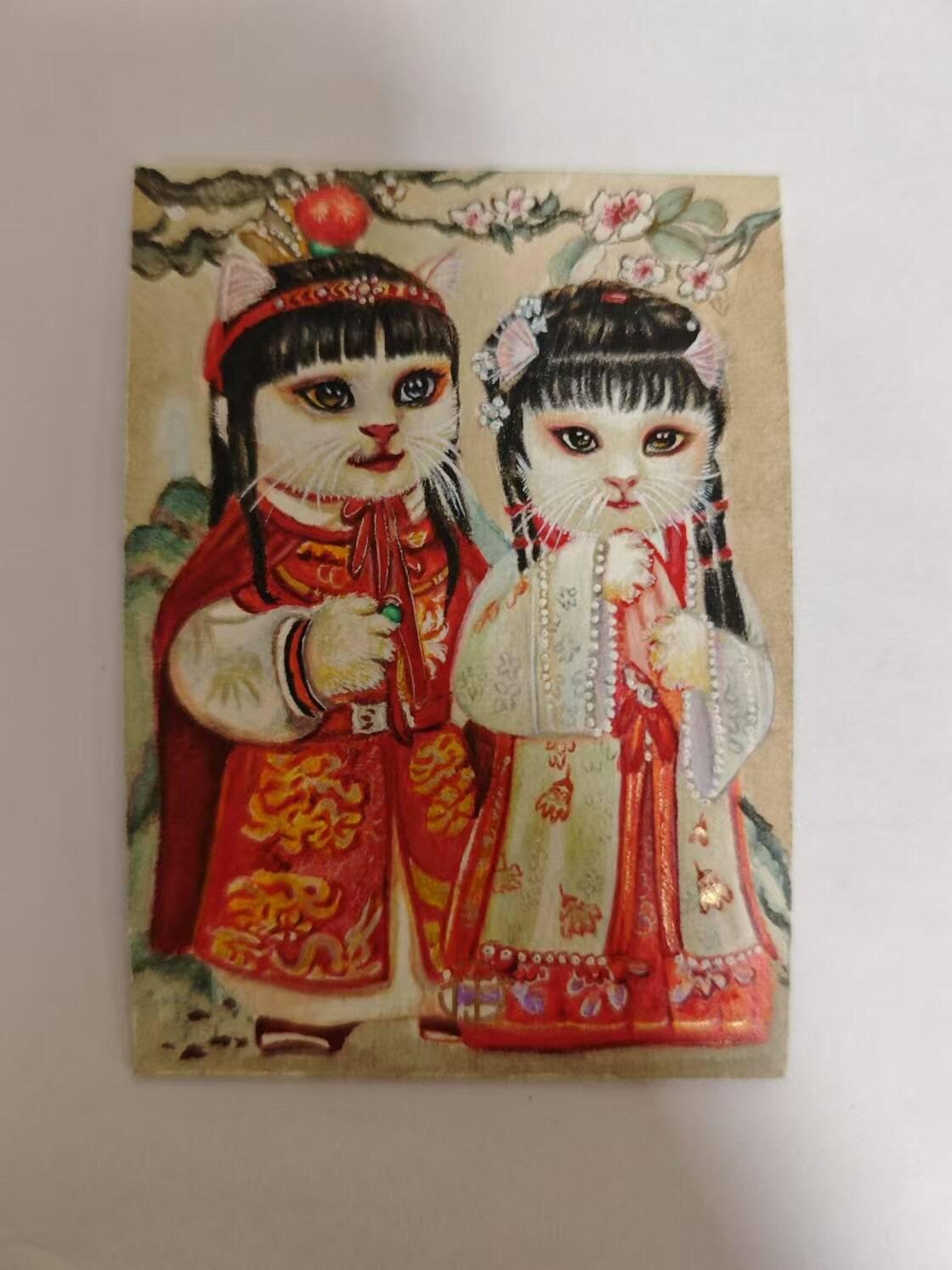 龙虎卡牌19场（龙腾虎踞万里行） 【手绘卡】猫咪林黛玉宝玉 画师：momo
