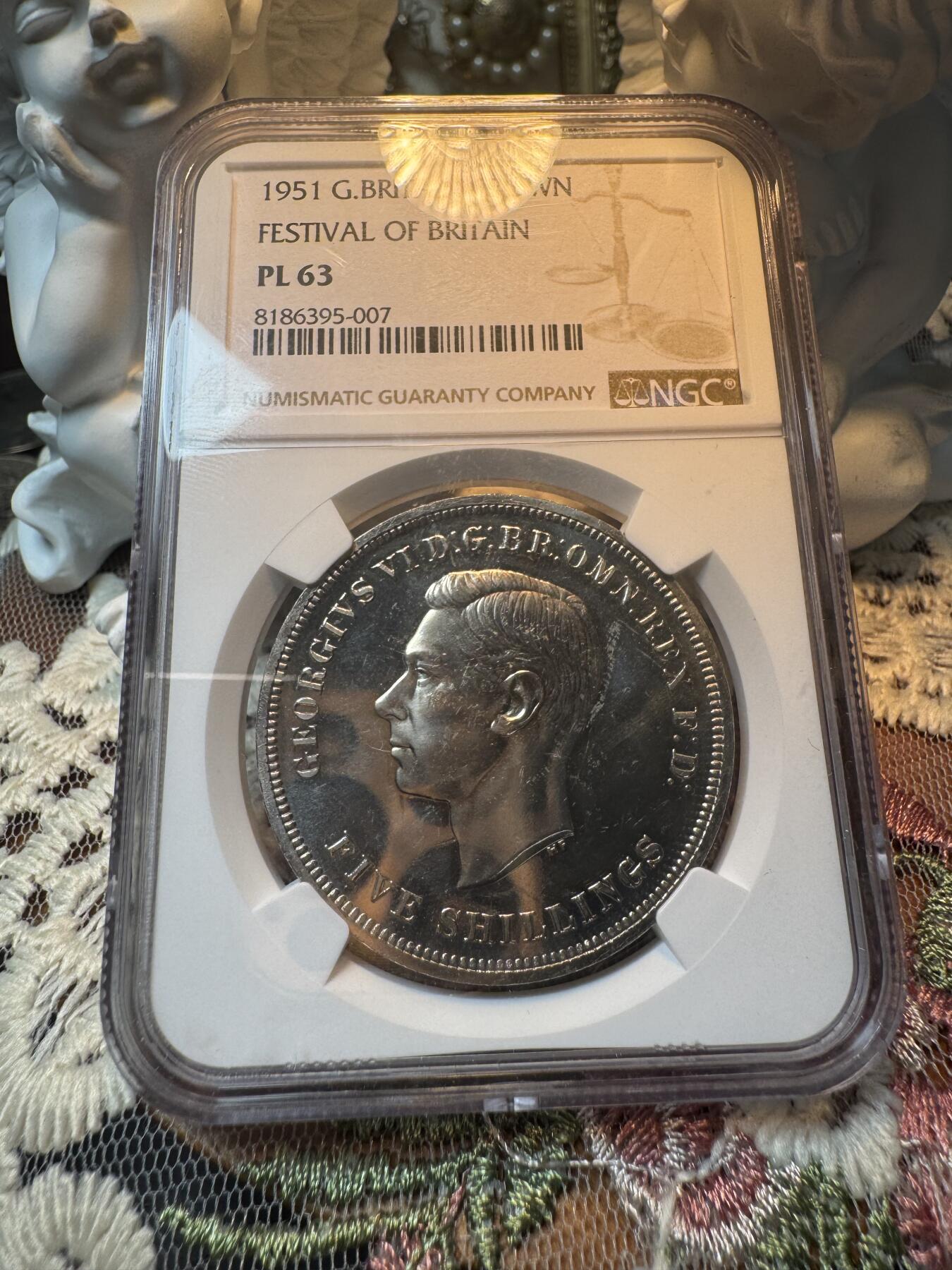 “一元初始，万象更新”新年新铺开张 全场免押0佣金 NGC PL63 1951年英国乔治六世镍马剑，最后的马剑
